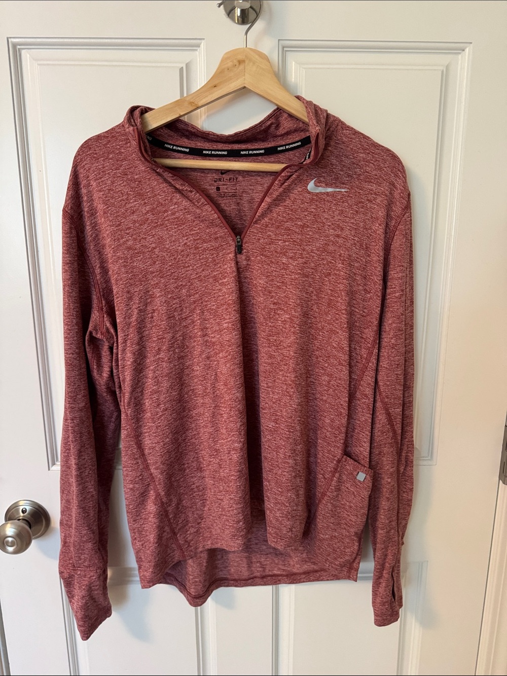 Nike Heathered Maroon Quarter-Zip Lightweight Running Top
